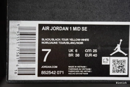 WHITE YELLOW 071 BLACK 1 JORDAN 852542 AIR TOE 0825